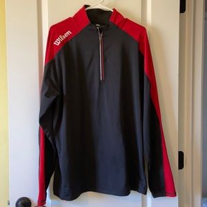 Men’s Wilson Staff Red & Black Long Sleeve 1/4 Zip Pull-Over